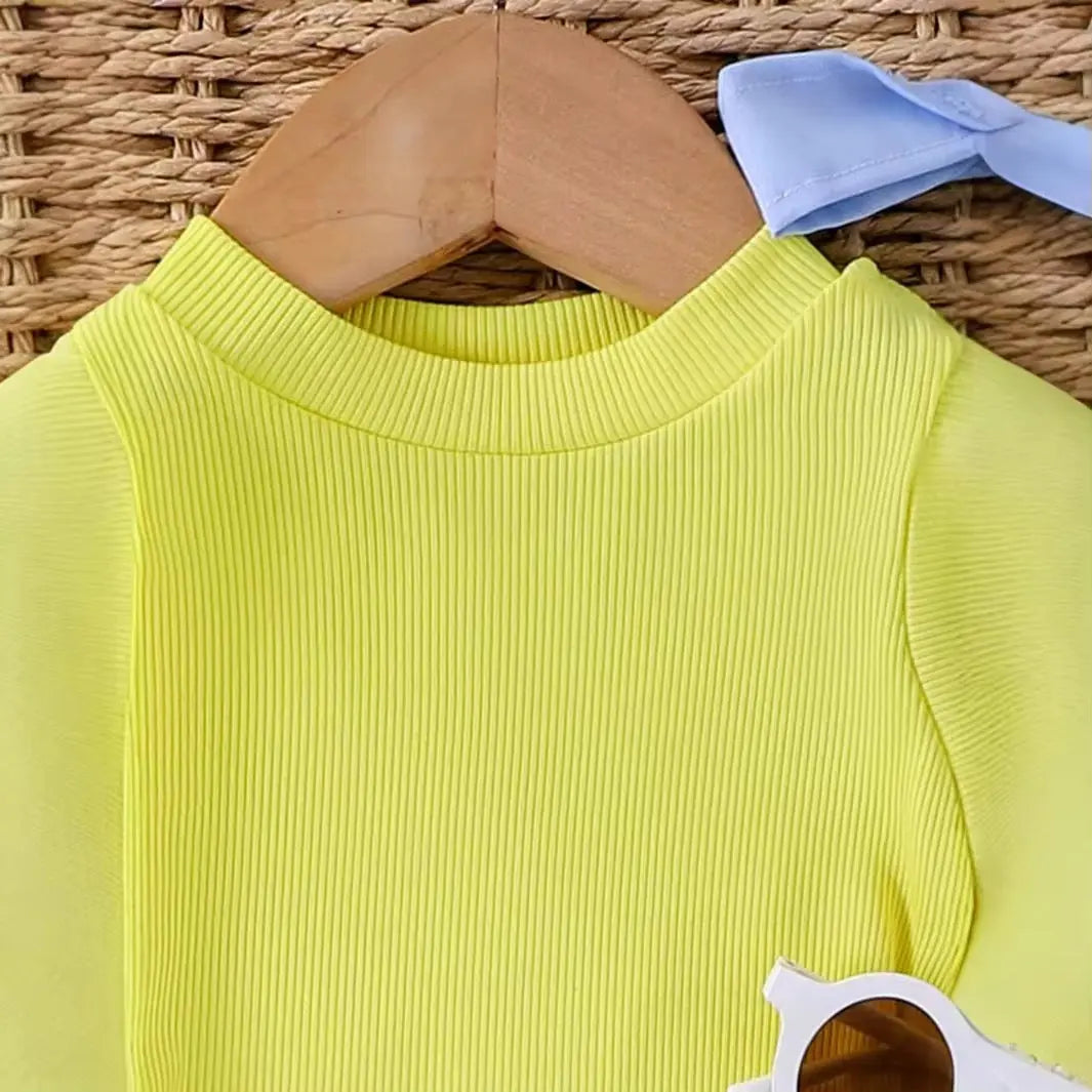 Girls Yellow Tank Top With Shorts