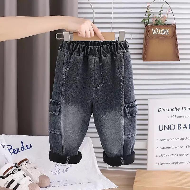 Boys Quilted Denim Patch Jacket & Winter Jeans Set