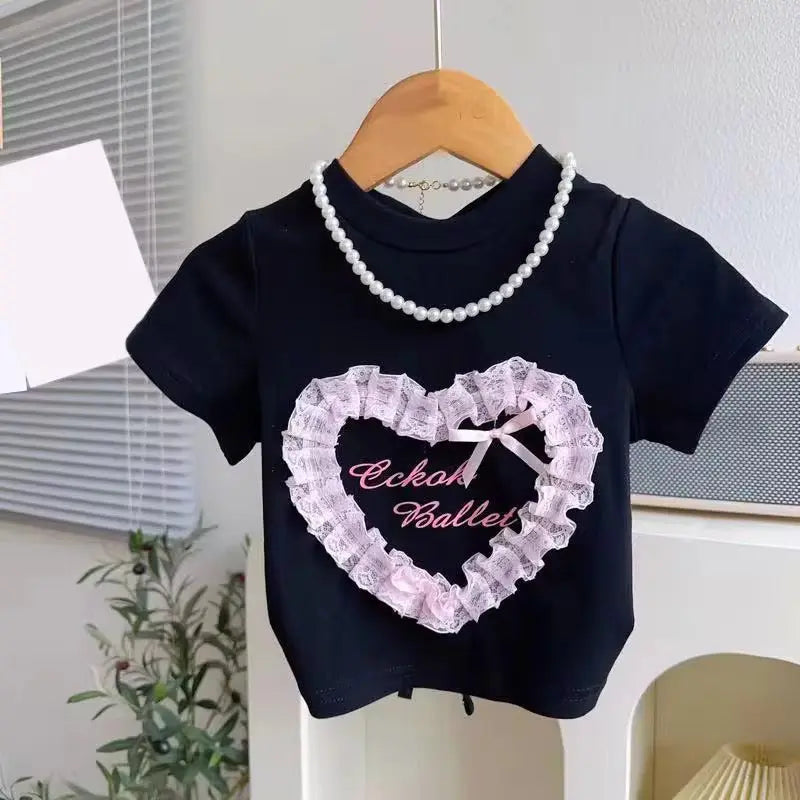 Girls Top With Frill Details And Tulle Skirt