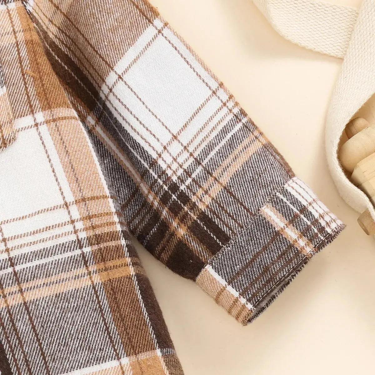 Boys Brown Checkered Shirt And Jeans Set