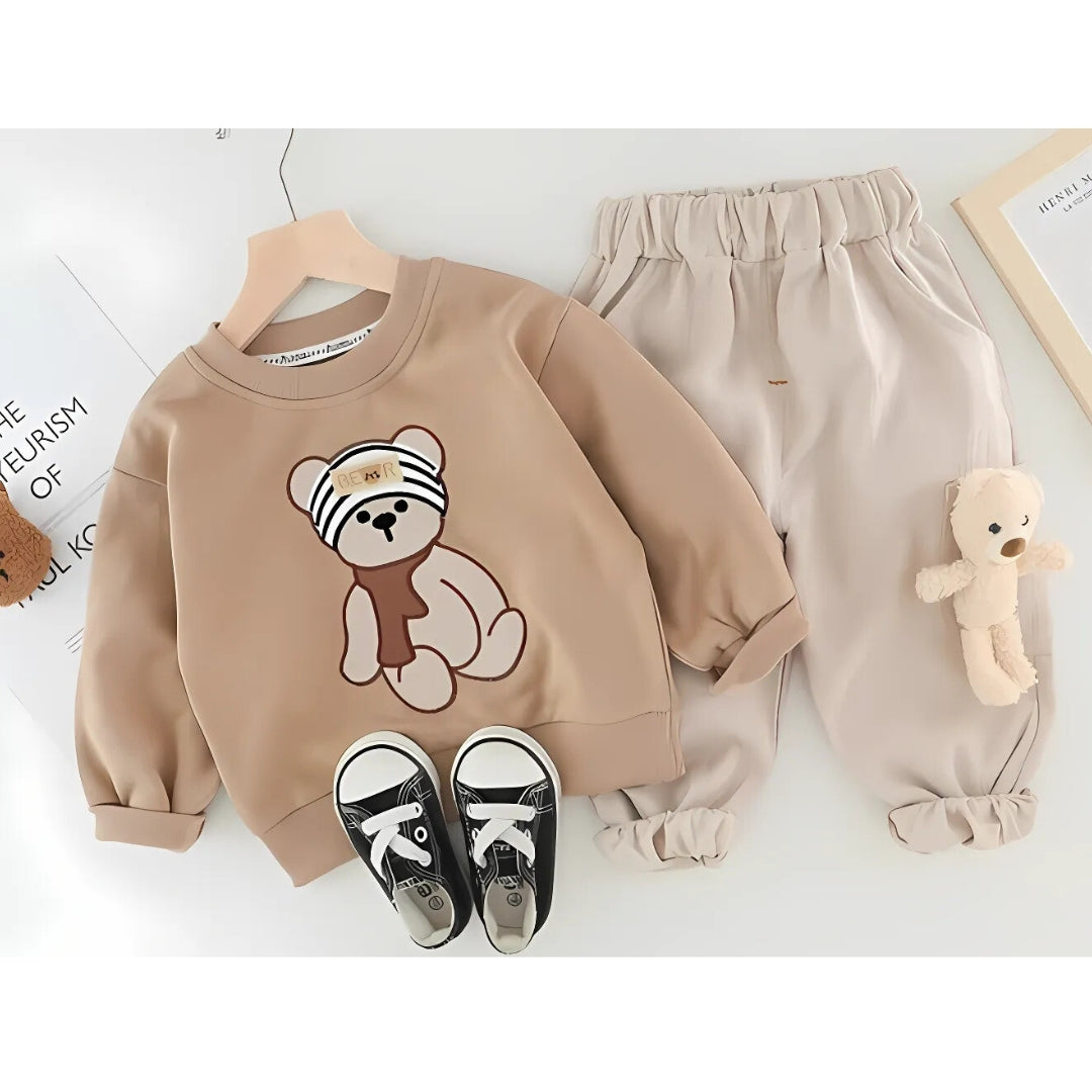 3D Bear Attached Boys Autumn Set
