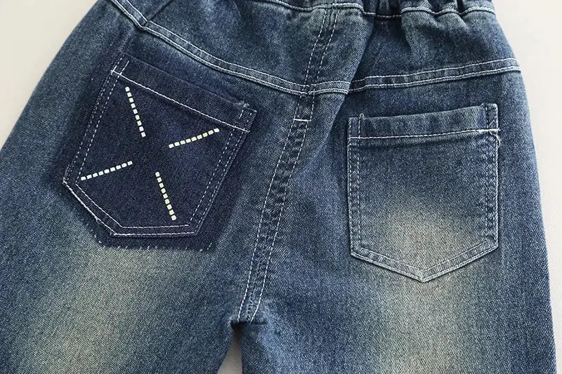 Boys Stylish Sweater & Denim Pants with Shirt & Bunny Tie