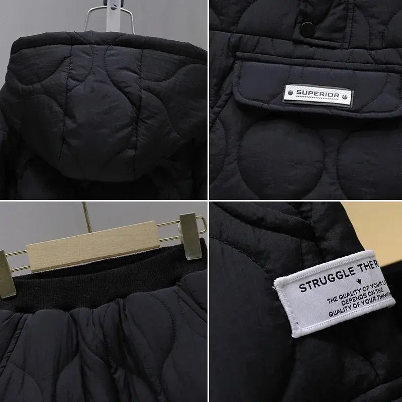 Boys Black Quilted Winter Co-ord Set