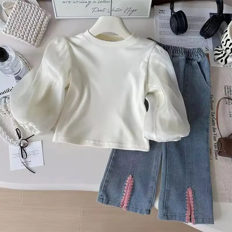 Girls 3 Pcs Denim Designer Set