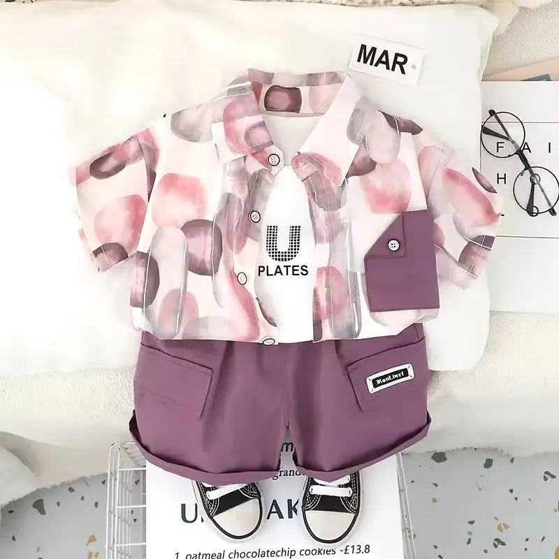 Boys Block Print 3 Pcs Set