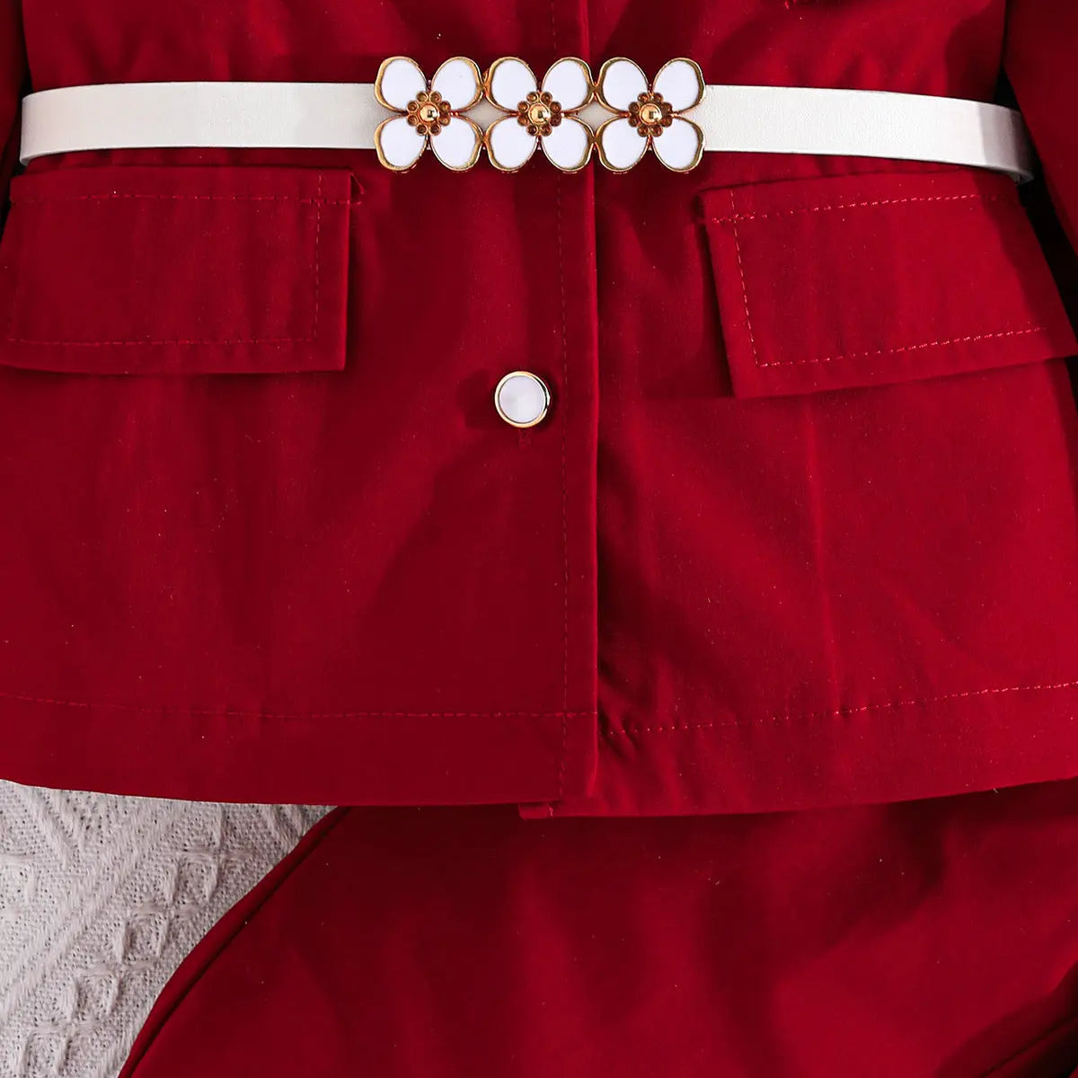 Girls Red Elegant Co-ord Set