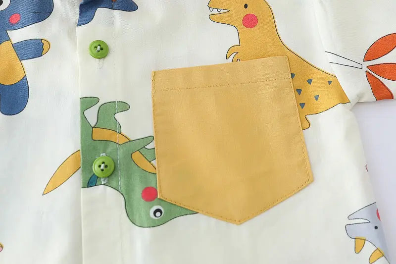Boys Dino-Theme Shirt And Shorts Set