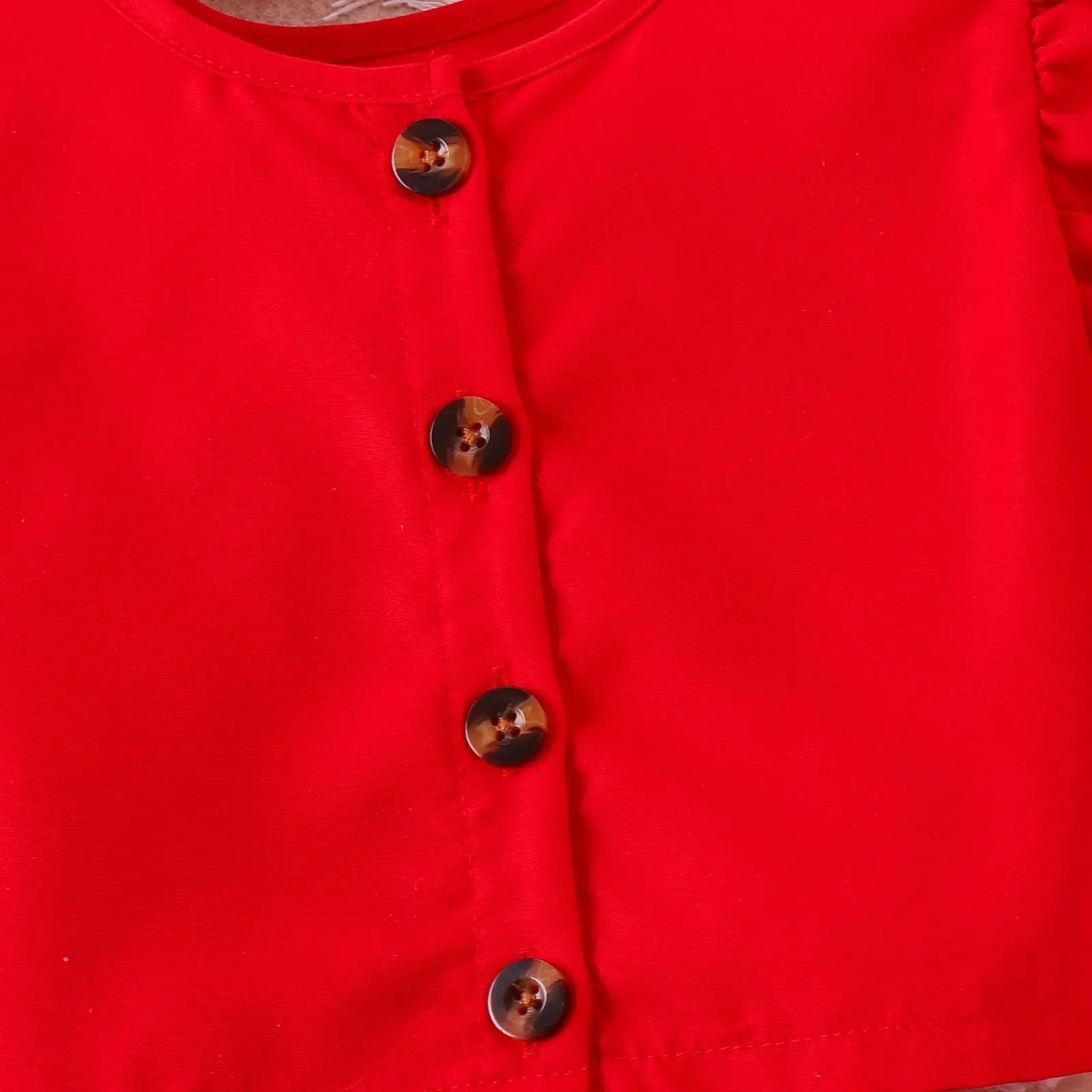 Girls Red Party Wear Top and Sequins Skirt Set