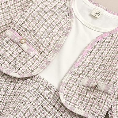 Pink Fall Plaid Dress with Jacket