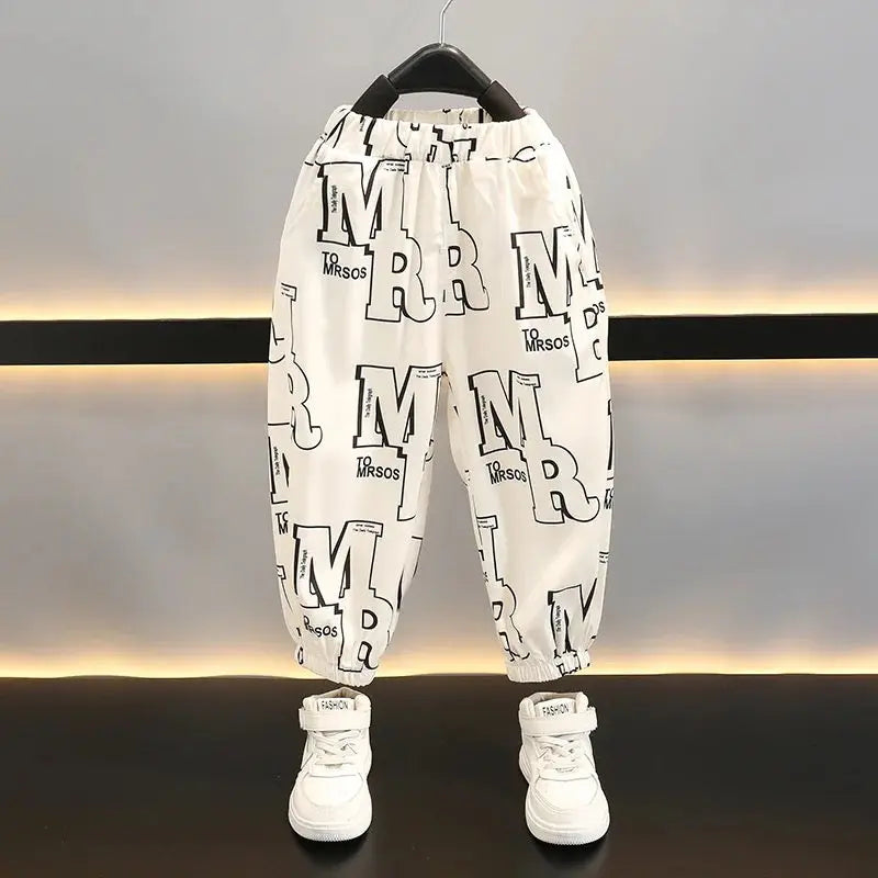 Boys White Printed Co-Ord Set