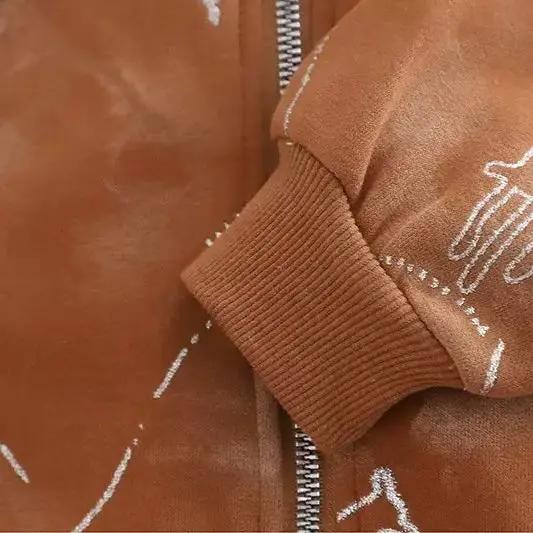 Boys Brown Joggers Set With T-shirt