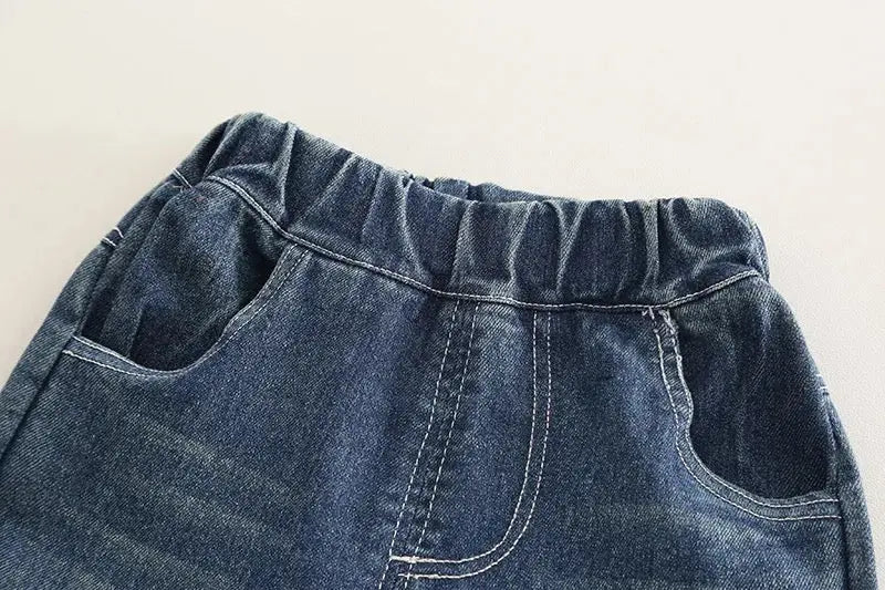 Boys Stylish Sweater & Denim Pants with Shirt & Bunny Tie