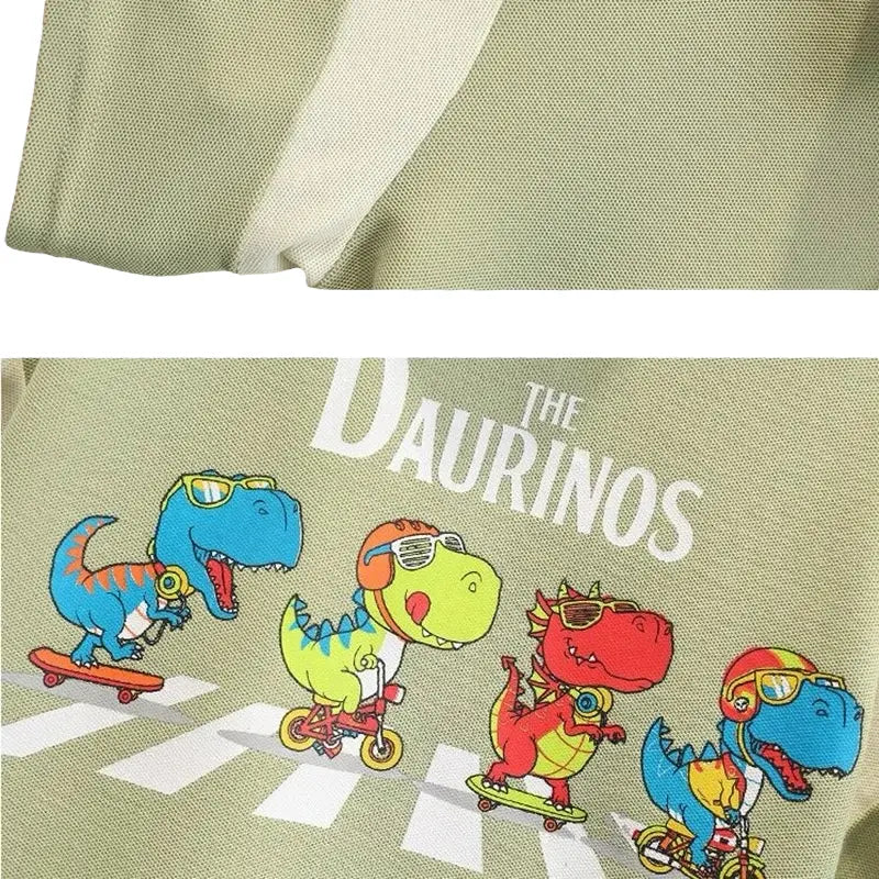 Boys Green Relaxed-Fit Polo Tee With Shorts