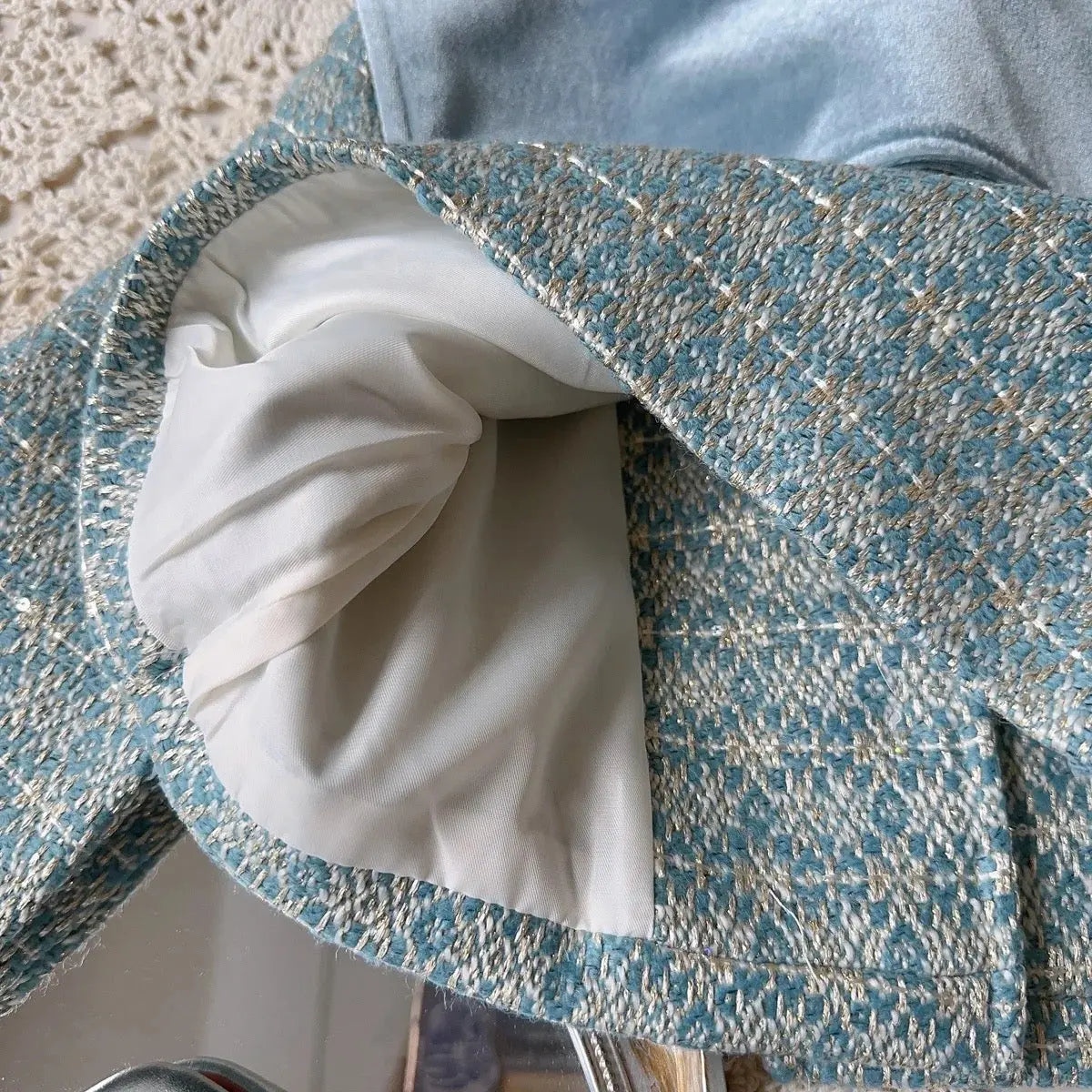 Girls Elegant Coat And Skirt Set