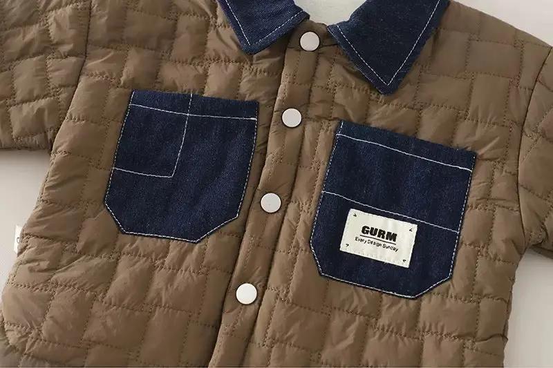 Boys Quilted Denim Patch Jacket & Winter Jeans Set