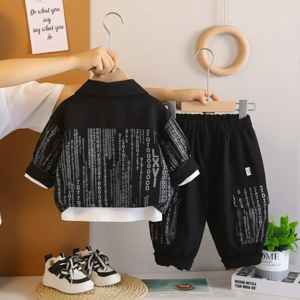 Boys Graphic Design Black 3 Piece Set