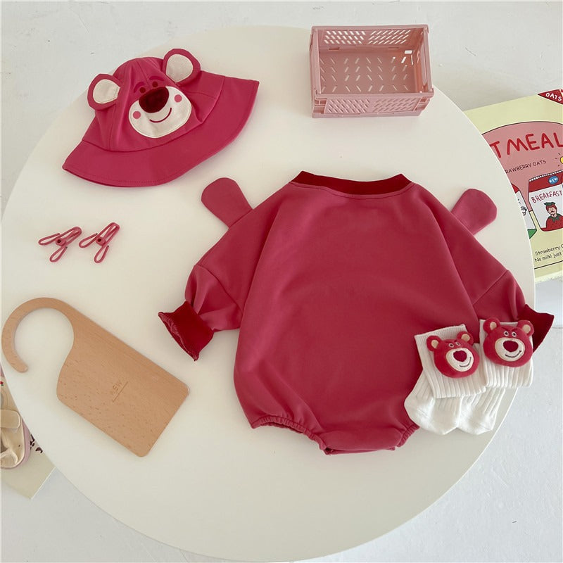 Bearberry Baby Boys and Girls Romper, Hat and Socks Set