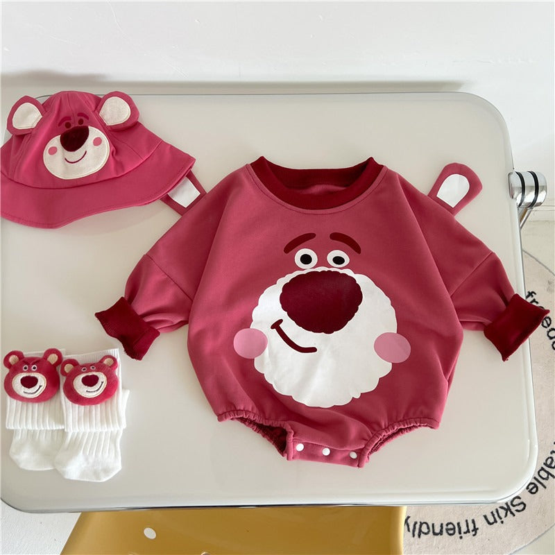 Bearberry Baby Boys and Girls Romper, Hat and Socks Set