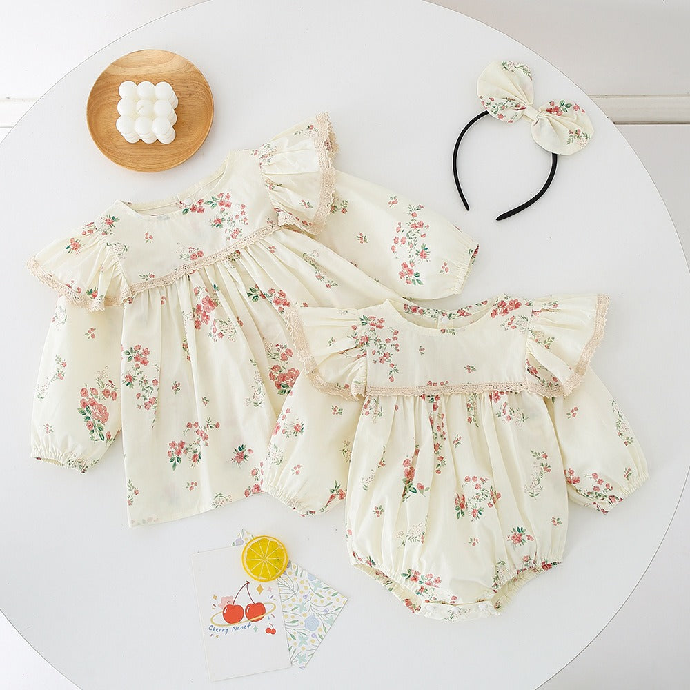 Blossom & Bow Girls Matching Romper and Dress