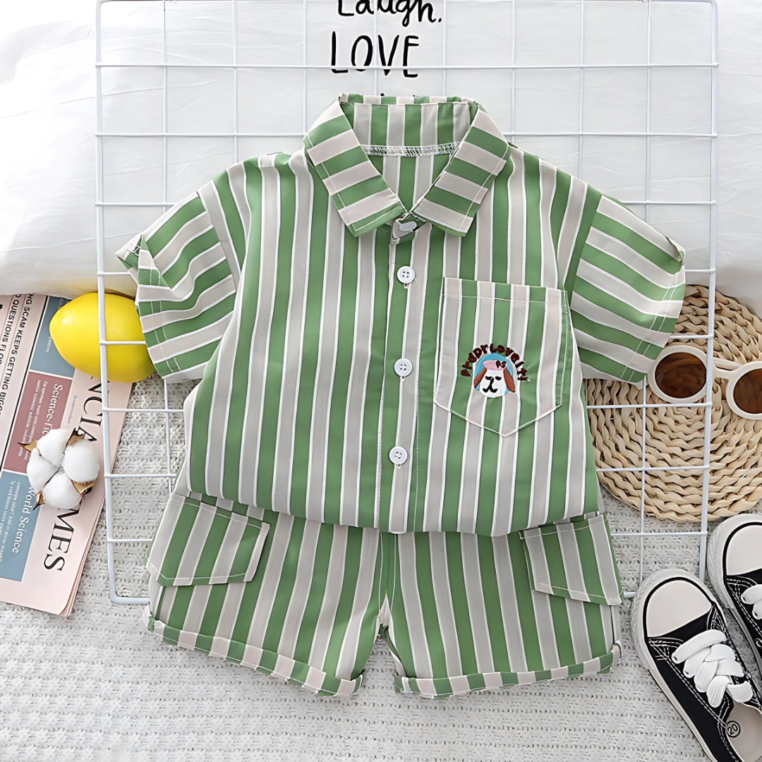Boys Vertical Striped Co-ord Set