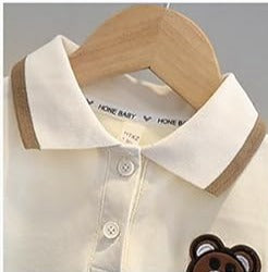 Brown Collared Striped Boys Set