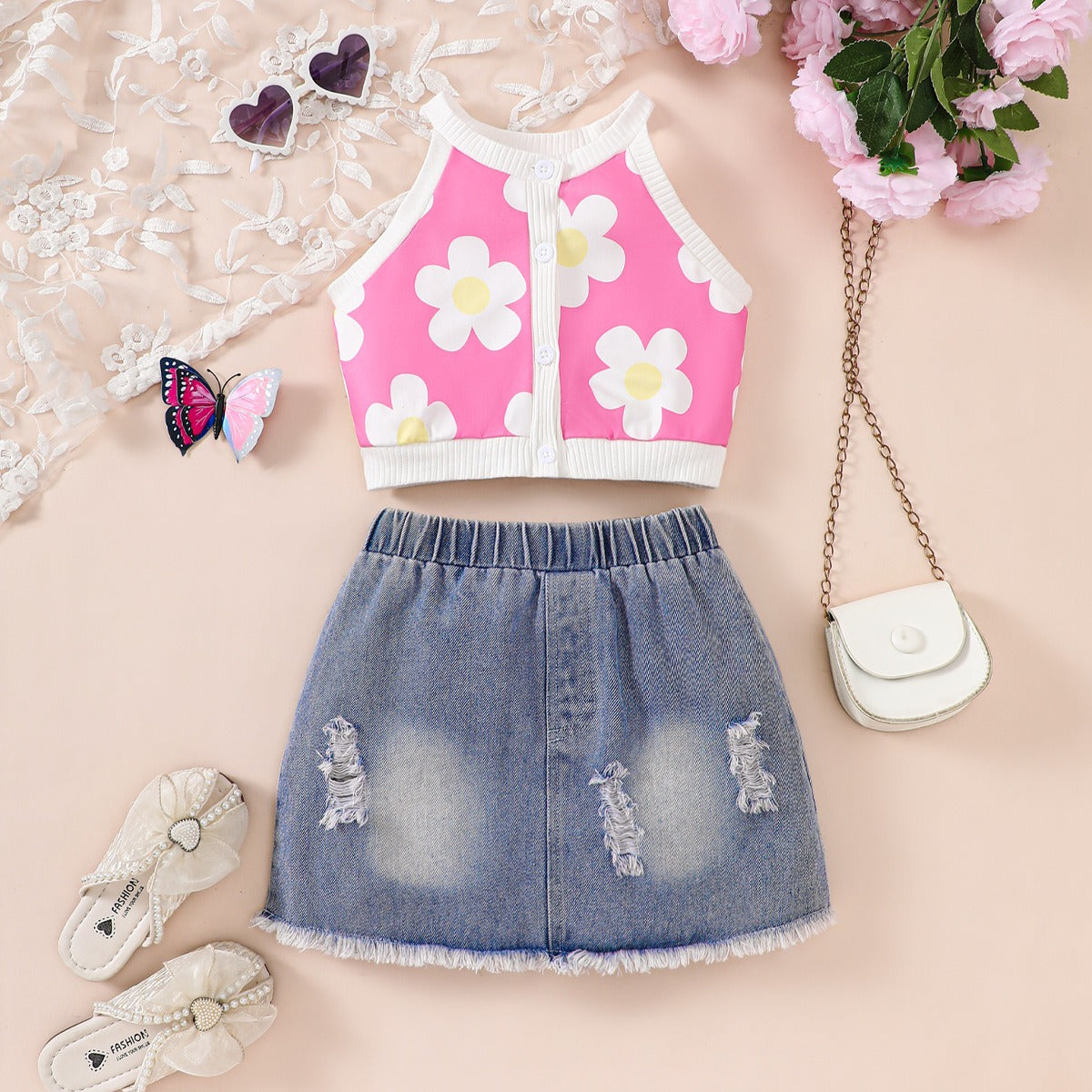 Chloe Pink Blossom Baby Girls Set