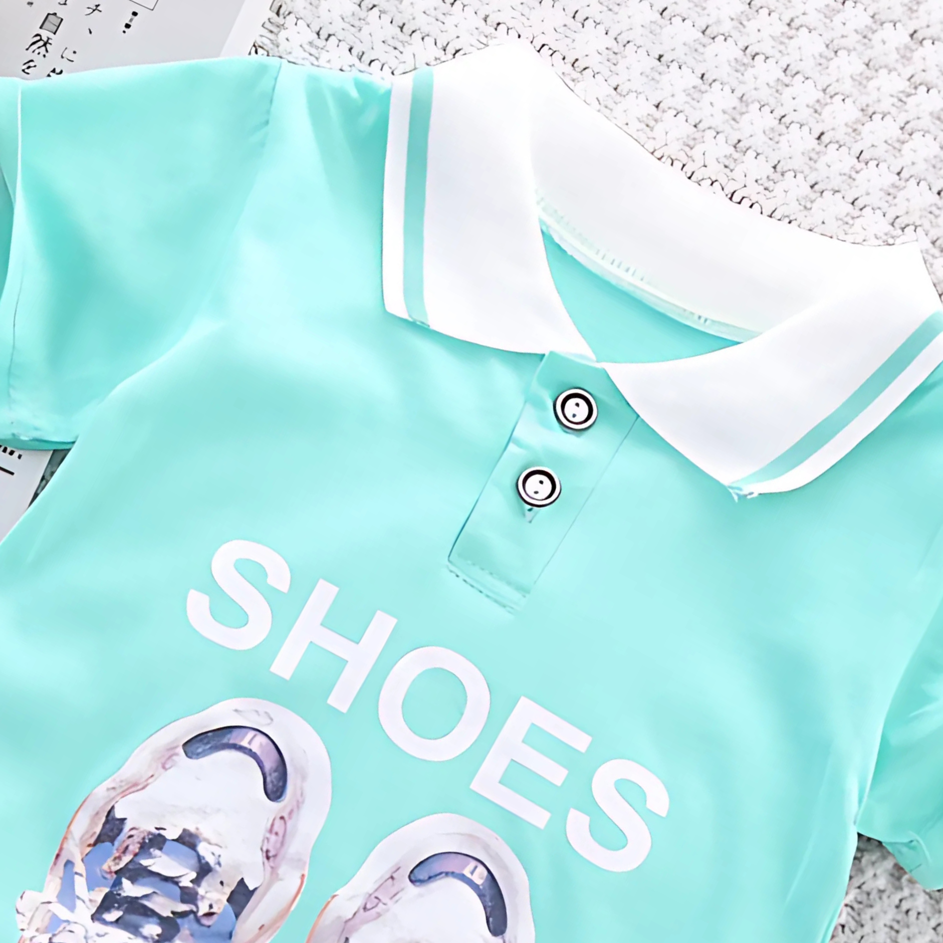 Classy Blue Boys Collared T-shirt and Bottom Set