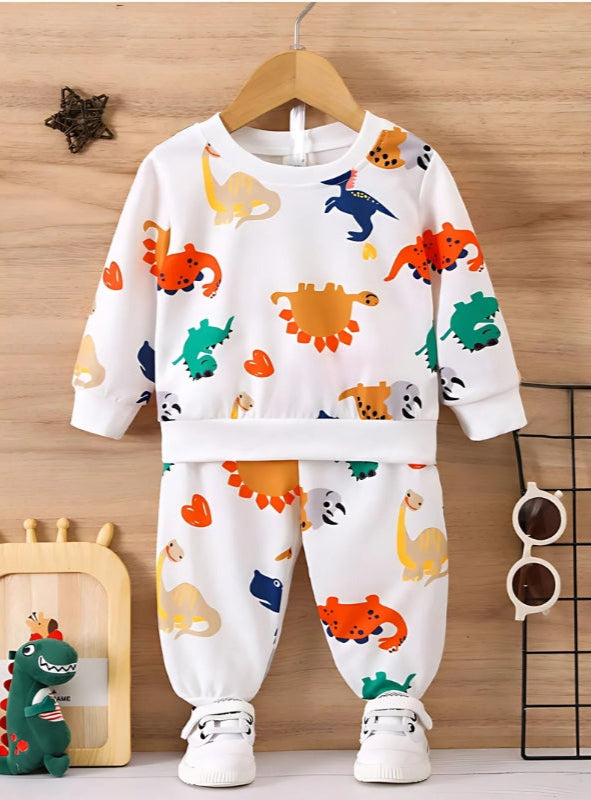 Colourful Dino Girls and Boys Co-ord Set