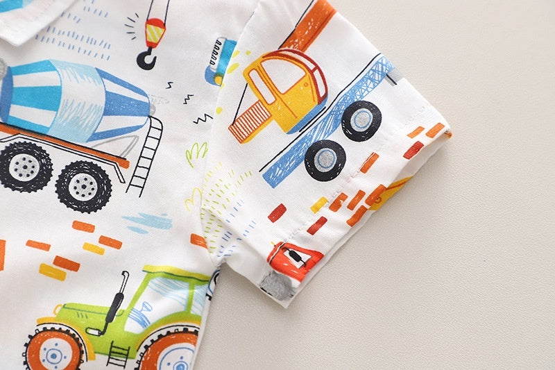 Colourful Vehicles Boys Co-ord Set