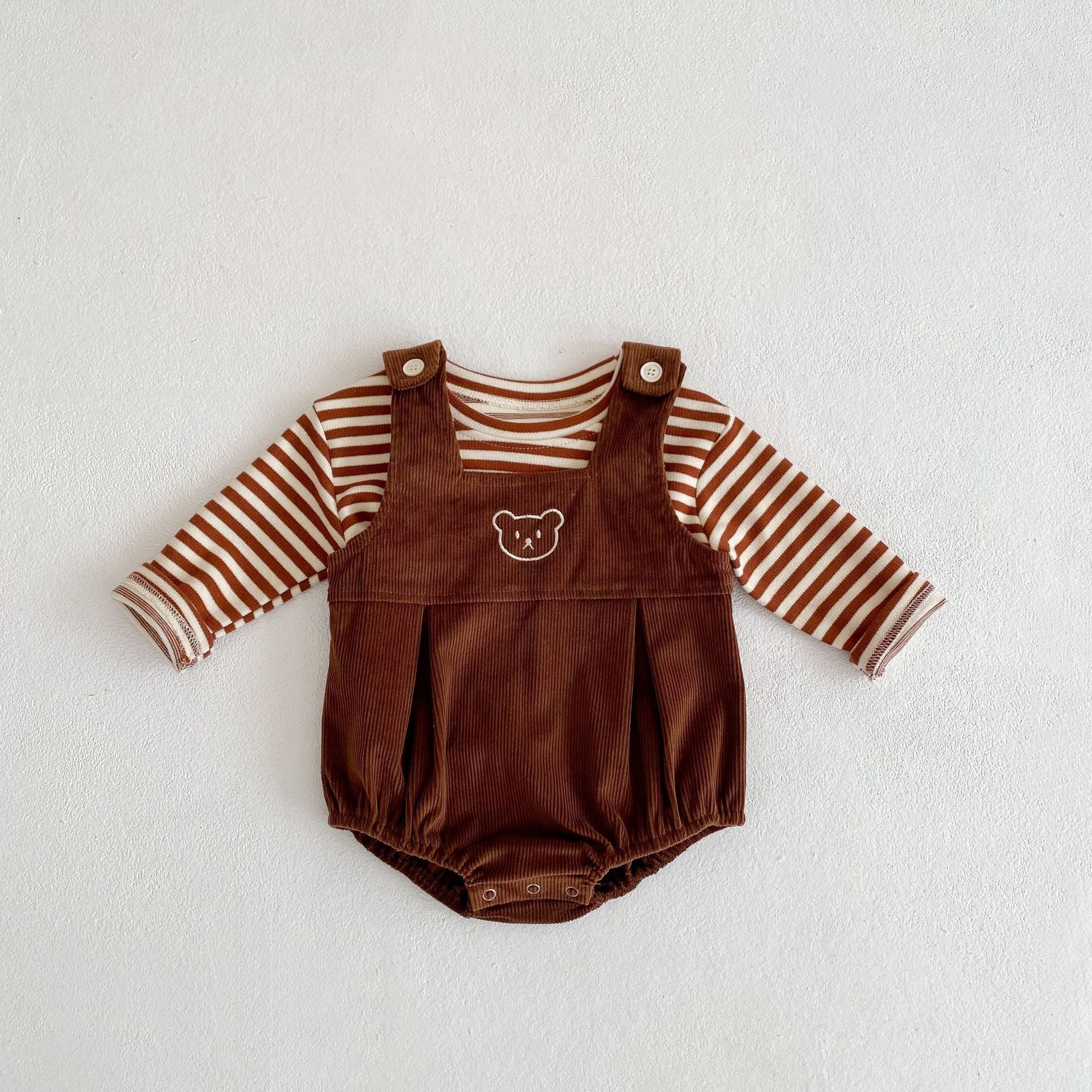 Corduroy Boys and Girls Dungaree Romper Set