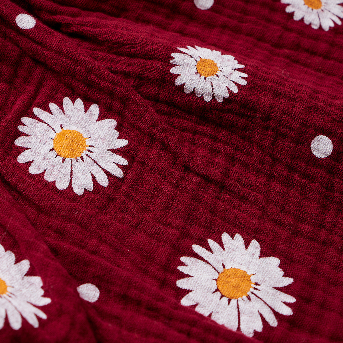 Cute Muslin Flower Top and Shorts Girls Set