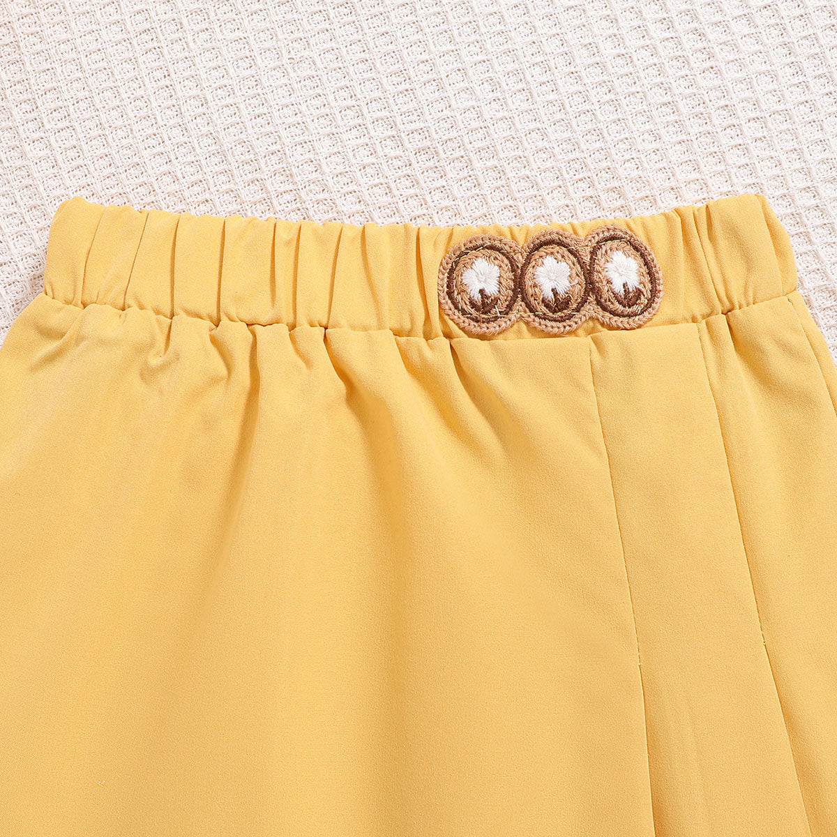 Cute Yellow Two-Piece Girls Party Set