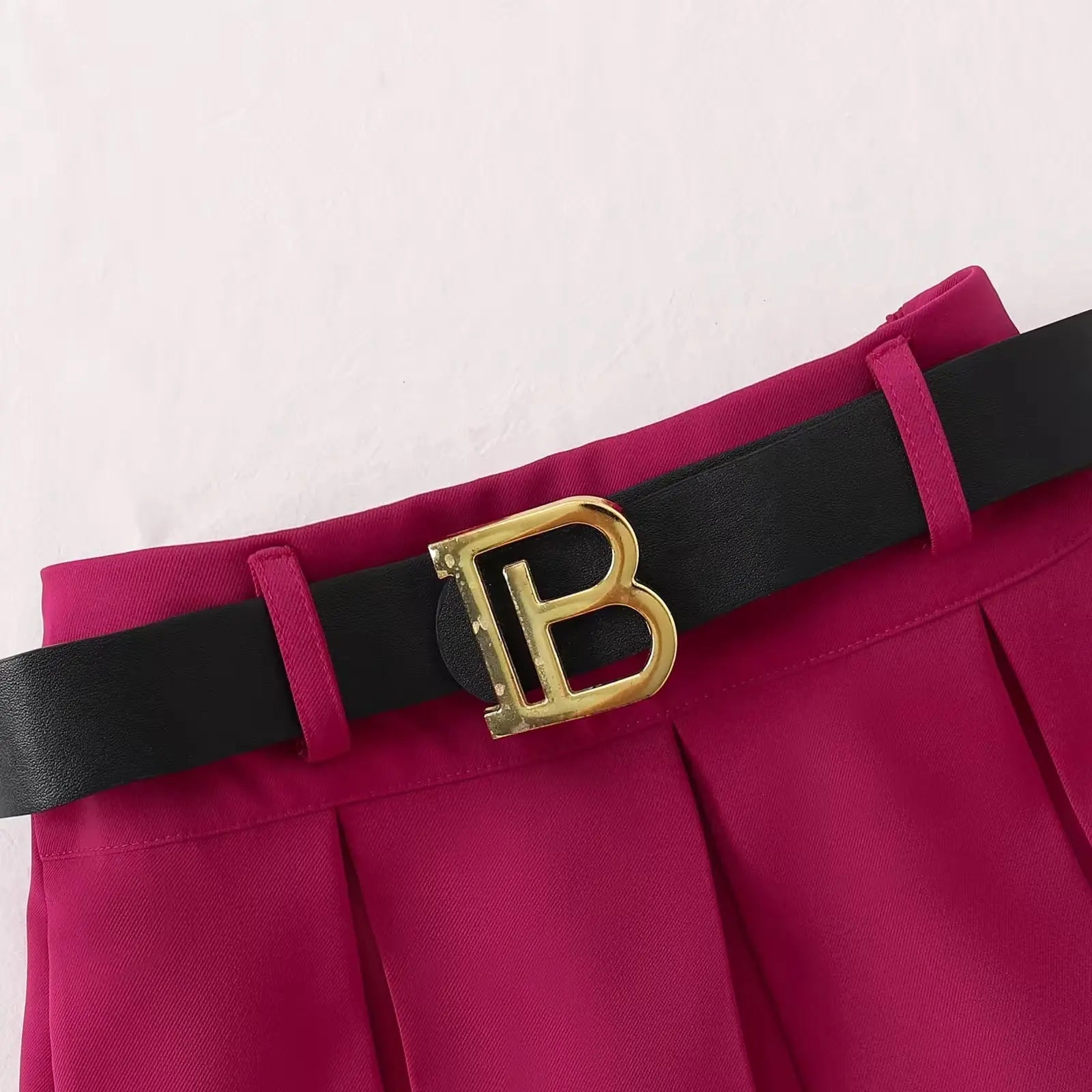 Girls Pink Ruffle Top And Pleated Skirt