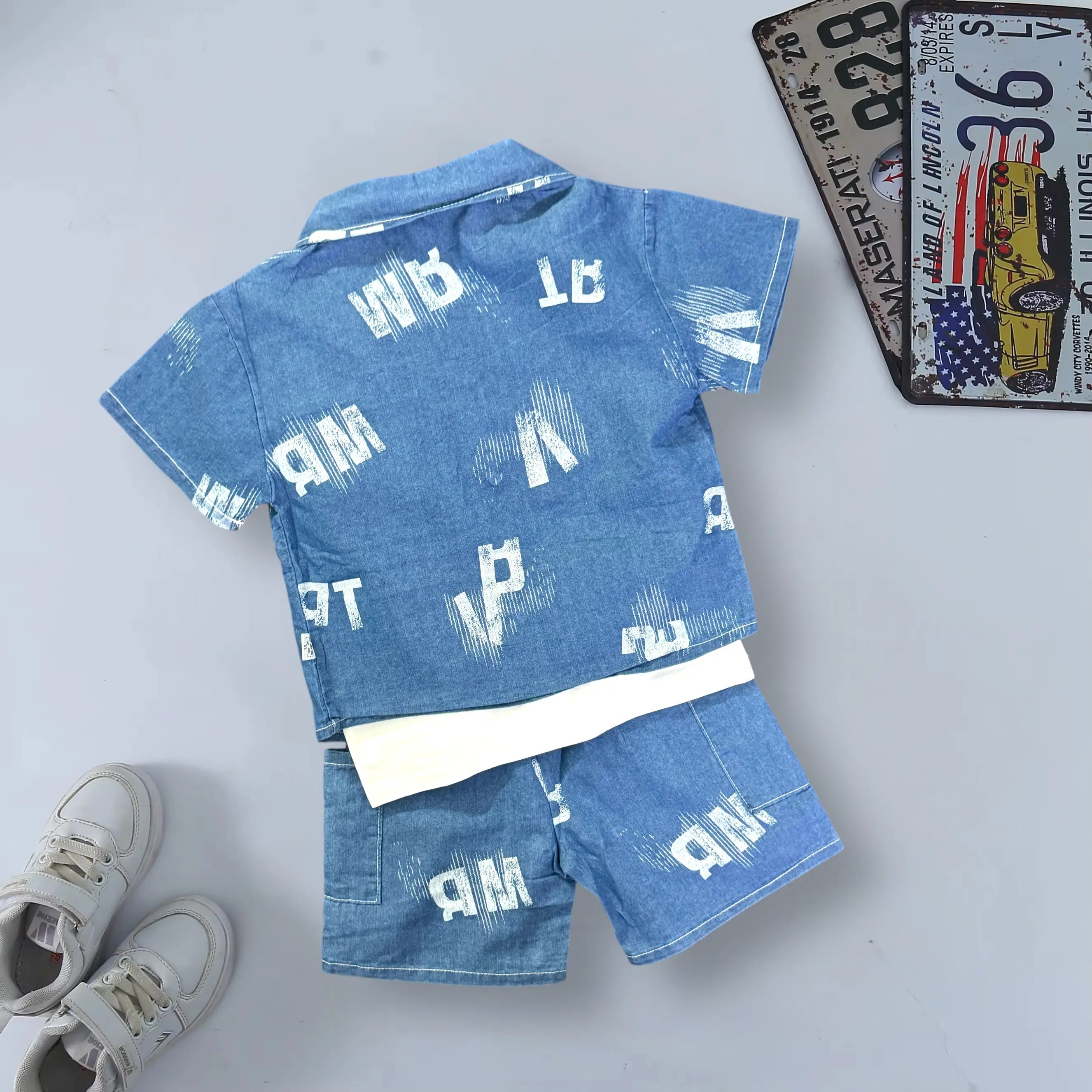 Boys Graphic-Print Denim 3 Piece Set