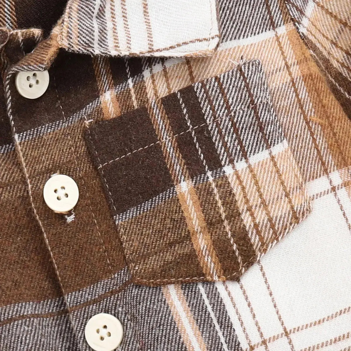 Boys Brown Checkered Shirt And Jeans Set