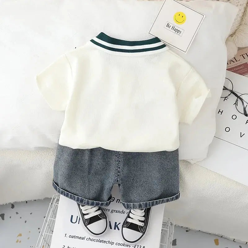 Boys Lion Motif Polo-Tee With Shorts