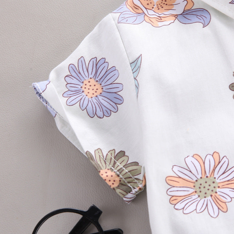 Floral Shirt and Shorts Boys Set