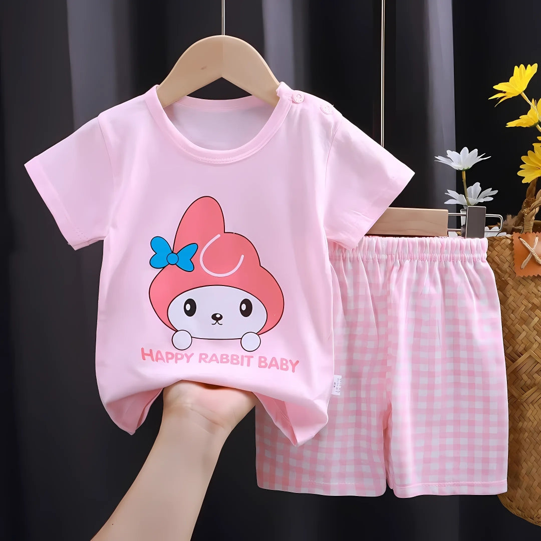 Girls Comfy Lounge T-Shirt And Short Set