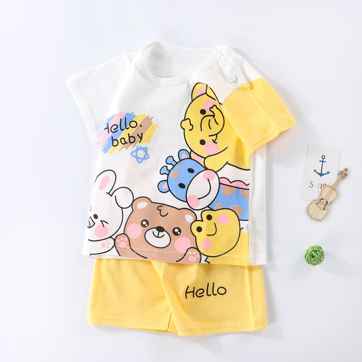 Hello Animals Boys T-shirt and Shorts Set
