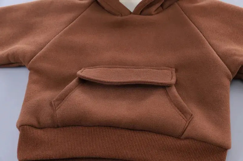 Boys Puffer Jacket, Sweatshirt And Joggers Set