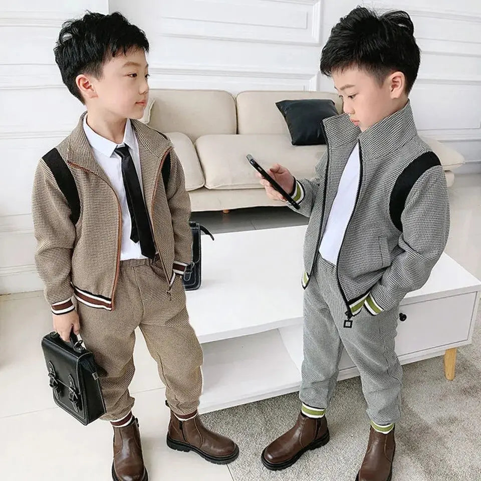 Boys Plaid Designer 2 Pcs Set