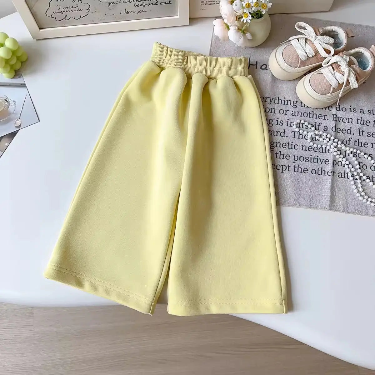 Girls Yellow Floral Embroidered 3 Pcs Set