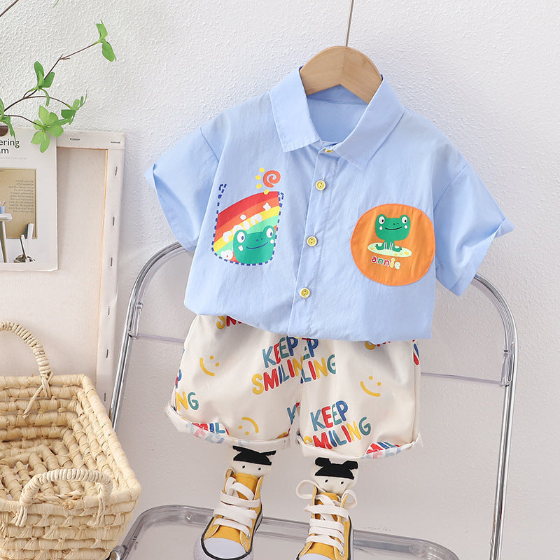 Keep Smiling Vibrant Shirt and Shorts Boys Set