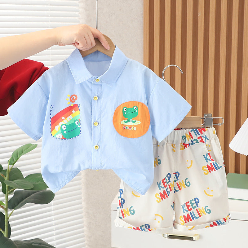 Keep Smiling Vibrant Shirt and Shorts Boys Set