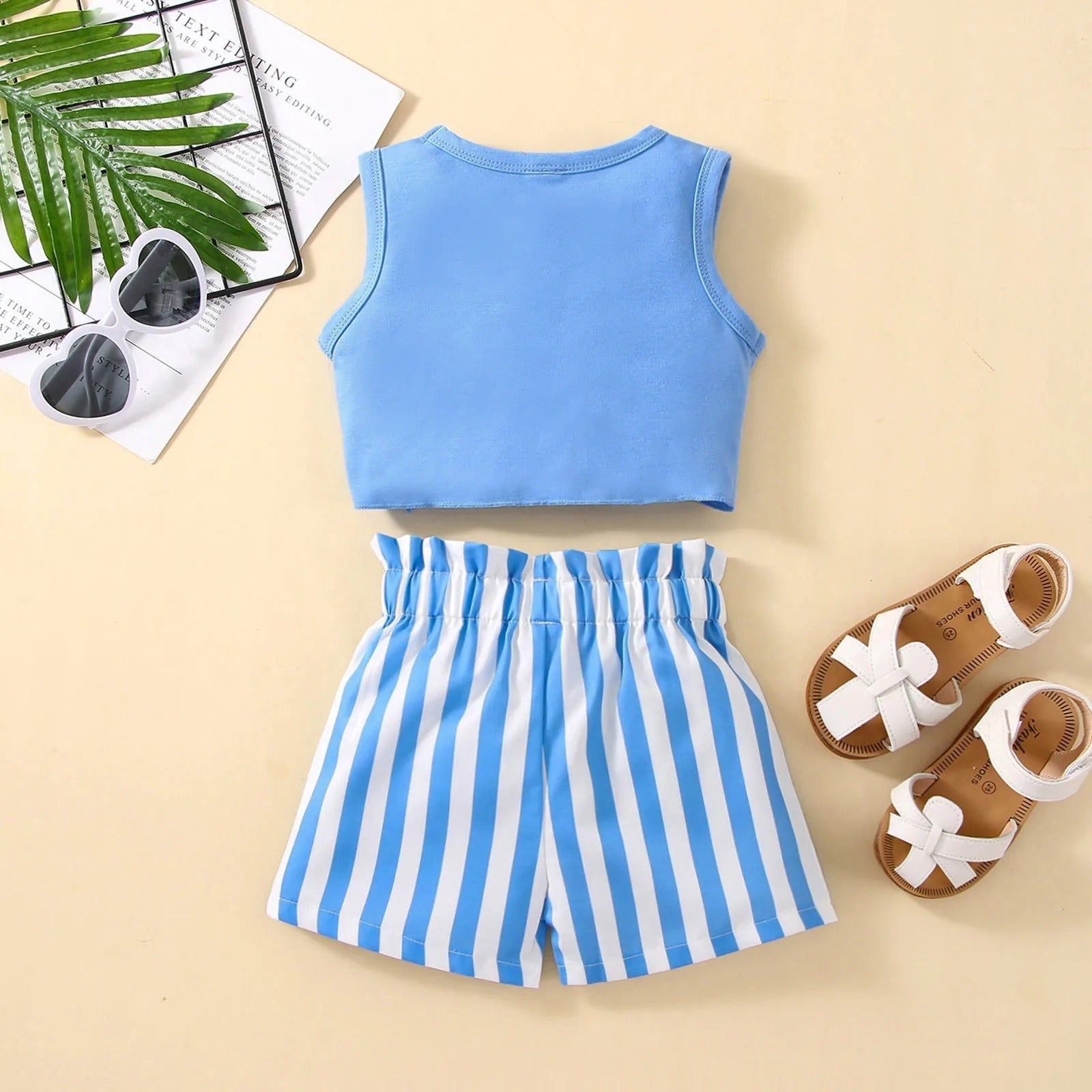 Knotty Stripes Girls Duo Set