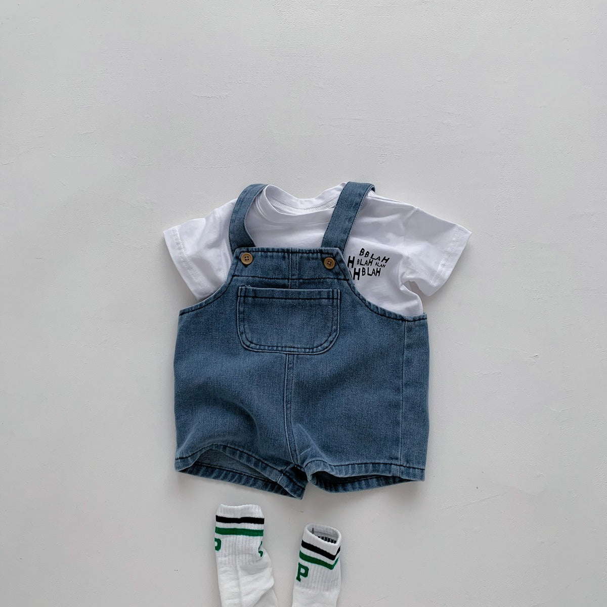 Little Denim Boys and Girls Jumpsuit Set