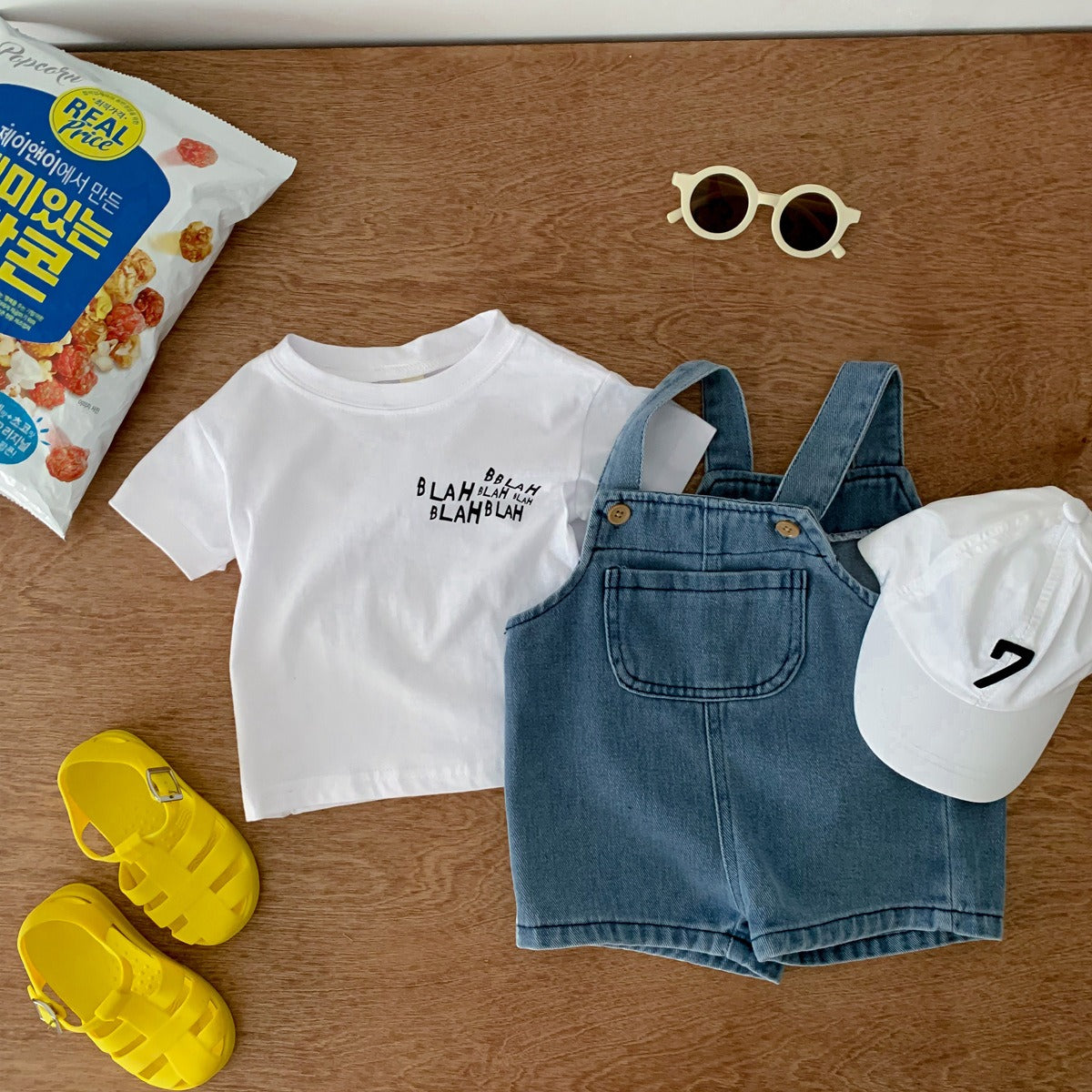 Little Denim Boys and Girls Jumpsuit Set
