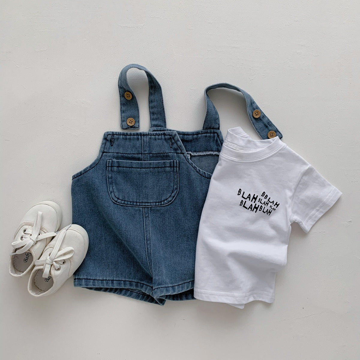 Little Denim Boys and Girls Jumpsuit Set