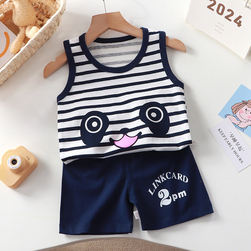 Panda Striped Boys Clothing Set