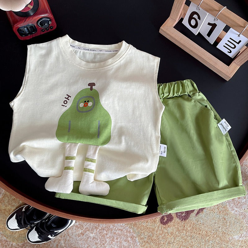 Sleeveless Cool Baby Boys 3D Design Set